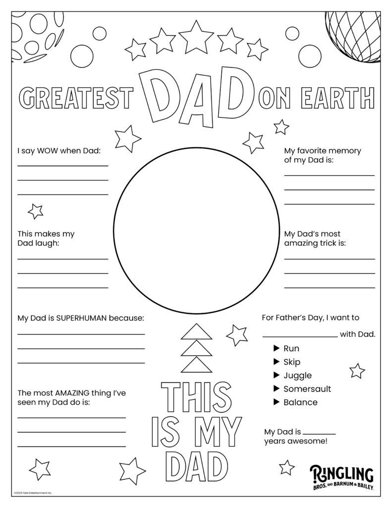 all about my dad printable activity sheet