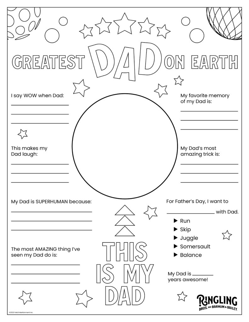 All About My Dad Printable Activity - Ringling Bros. and Barnum & Bailey