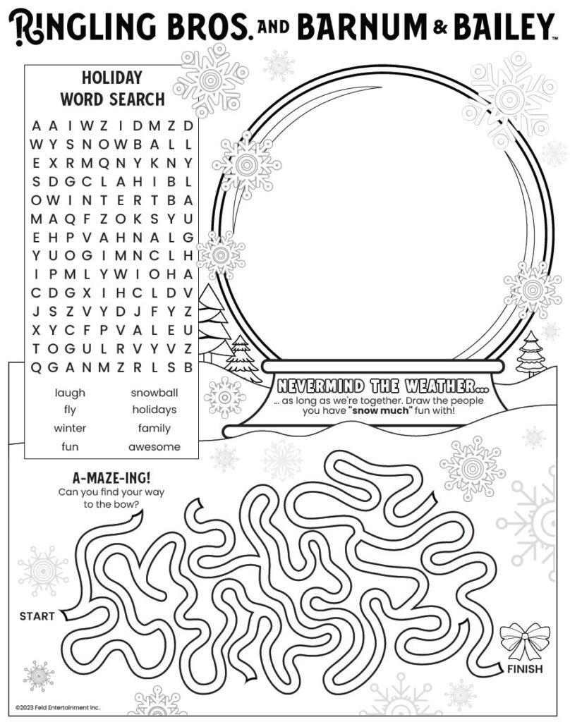 holiday activity sheet