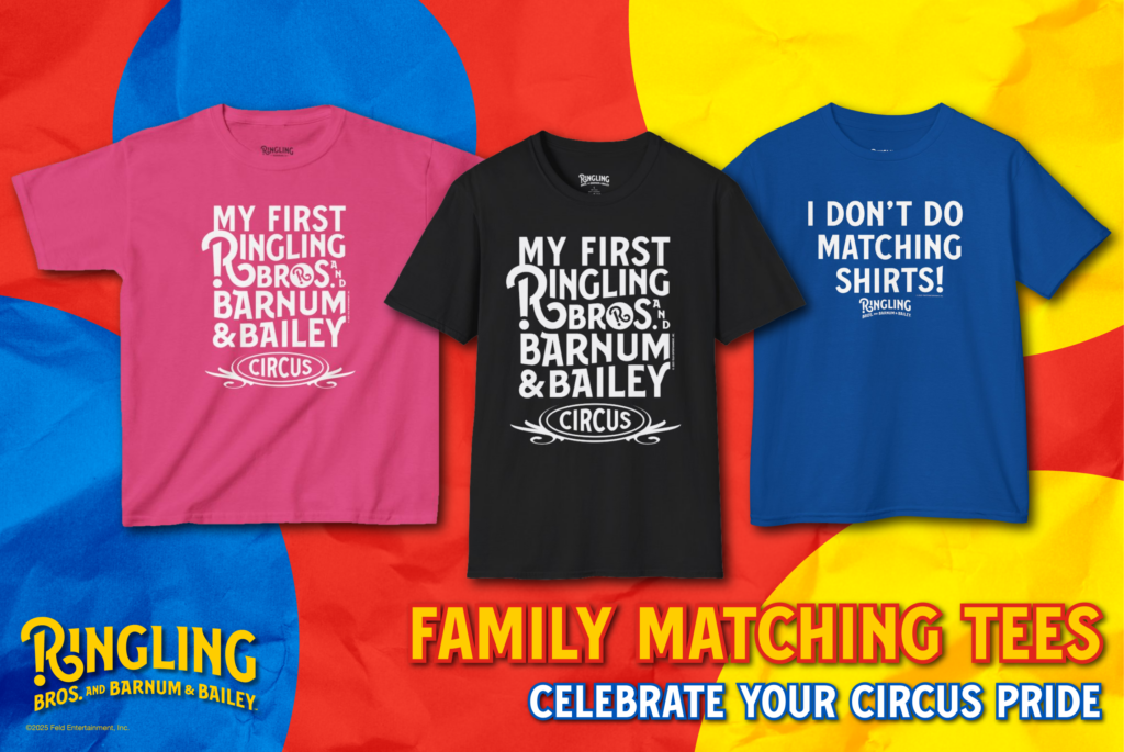 Various Ringling themed t-shirts