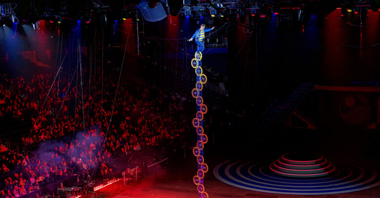 Wesley Williams on a unicycle
