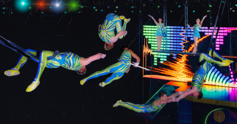 Trapeze performers at Ringling