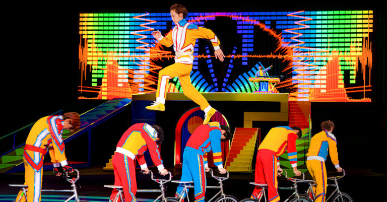 Ringling bike performers on stage