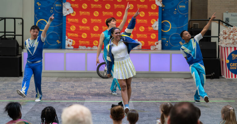 Ringling performers performing in front of a crowd