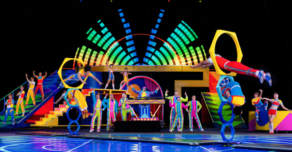 Performers on stage at the Ringling circus